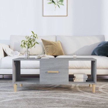 vidaXL Τραπεζάκι Σαλονιού Γκρι Sonoma 102x50x40cm Επεξεργασμένο Ξύλο 1 τεμ.