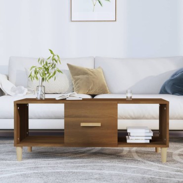 vidaXL Τραπεζάκι Σαλονιού Καφέ Δρυς 102x50x40cm Επεξεργασμένο Ξύλο 1 τεμ.