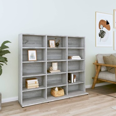 vidaXL Έπιπλο για CD Γκρι Sonoma 100x23x89,5cm Επεξεργασμένο Ξύλο 1 τεμ.