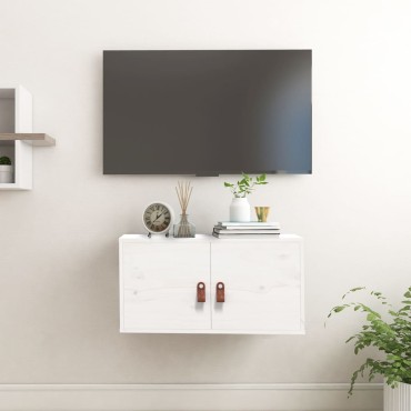 vidaXL Ντουλάπι Τοίχου Λευκό 60x30x30cm από Μασίφ Ξύλο Πεύκου 1 τεμ.