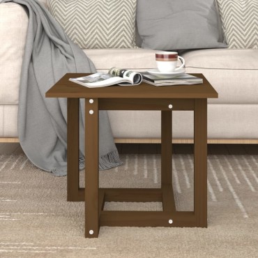vidaXL Τραπεζάκι Σαλονιού Καφέ Μελί 50x50x45cm Μασίφ Ξύλο Πεύκου 1 τεμ.