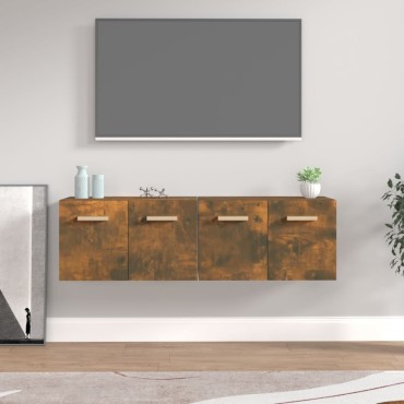 vidaXL Ντουλάπια Τοίχου 2 τεμ. Καπνιστή δρυς 60x36,5x35cm Επεξ. Ξύλο