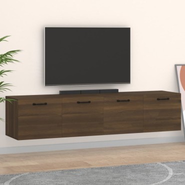 vidaXL Ντουλάπια Τοίχου 2 τεμ. Καφέ δρυς 60x36,5x35cm Επεξ. Ξύλο
