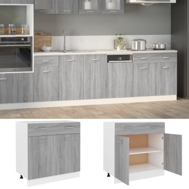 vidaXL Έπιπλο Με Συρτάρι Lyon Γκρι Sonoma 80x46x81,5cm Επεξεργ. Ξύλο
