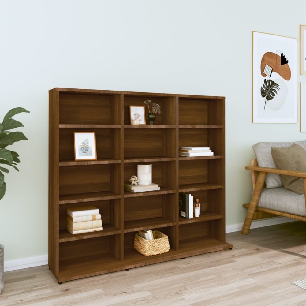 vidaXL Έπιπλο για CD Καφέ Δρυς 100x23x89,5cm Επεξεργασμένο Ξύλο 1 τεμ.