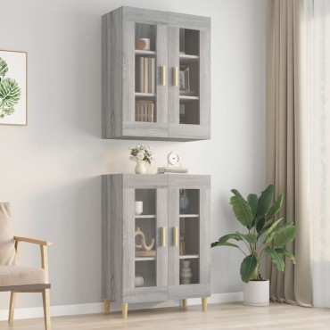 vidaXL Ντουλάπι Τοίχου Κρεμαστό Γκρι sonoma 69,5x34x90cm 1 τεμ.