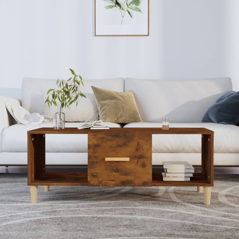 vidaXL Τραπεζάκι Σαλονιού Καπνιστή Δρυς102x50x40cm Επεξεργασμ.Ξύλο 1 τεμ.