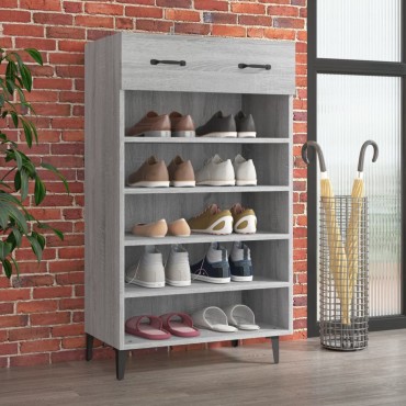 vidaXL Παπουτσοθήκη Γκρι Sonoma 60x35x105cm από Επεξεργασμένο Ξύλο