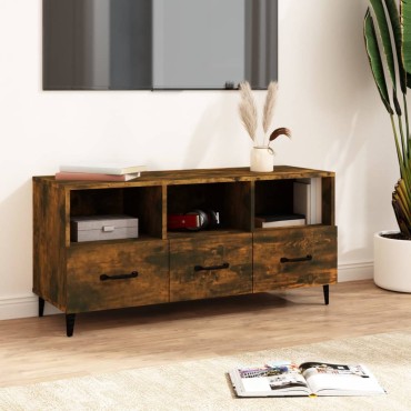 vidaXL Έπιπλο Τηλεόρασης Καπνιστή Δρυς 102x35x50cm Επεξ. Ξύλο