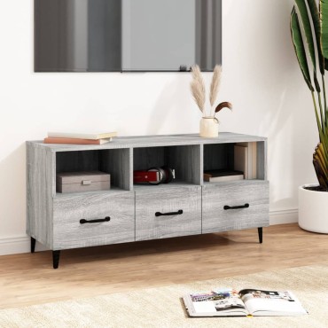 vidaXL Έπιπλο Τηλεόρασης Γκρι Sonoma 102x35x50cm από Επεξεργ. Ξύλο