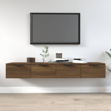 vidaXL Ντουλάπια Τοίχου 2 τεμ. Καφέ δρυς 68x30x20cm Επεξ. Ξύλο