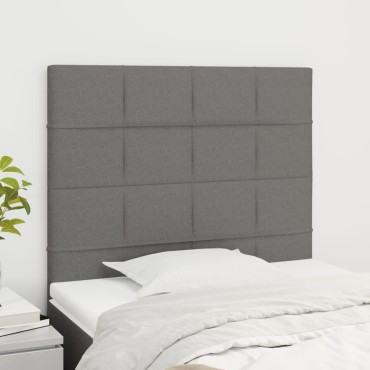 vidaXL Κεφαλάρια Κρεβατιού 2 τεμ. Σκ. Γκρι 90x5x78/88cm Υφασμάτινο