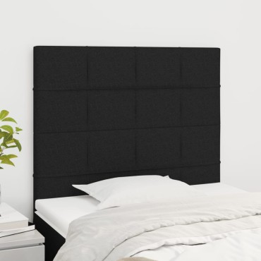 vidaXL Κεφαλάρια Κρεβατιού 2 τεμ. Μαύρο 90x5x78/88cm Υφασμάτινο