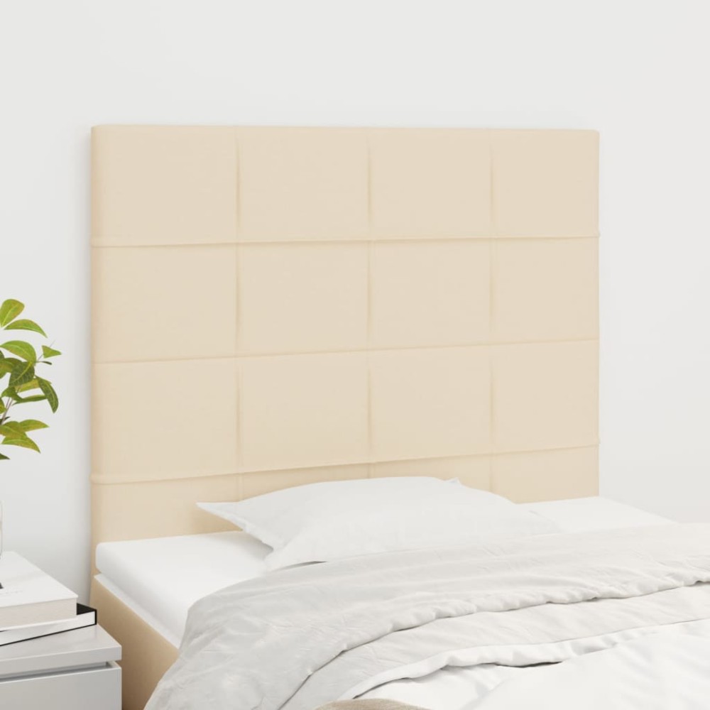 vidaXL Κεφαλάρια Κρεβατιού 2 τεμ. Κρεμ 90x5x78/88cm Υφασμάτινο