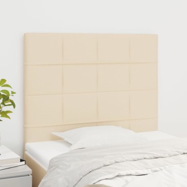 vidaXL Κεφαλάρια Κρεβατιού 2 τεμ. Κρεμ 90x5x78/88cm Υφασμάτινο