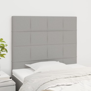 vidaXL Κεφαλάρια Κρεβατιού 2 τεμ.Αν. Γκρι 100x5x78/88cm Υφασμάτινο