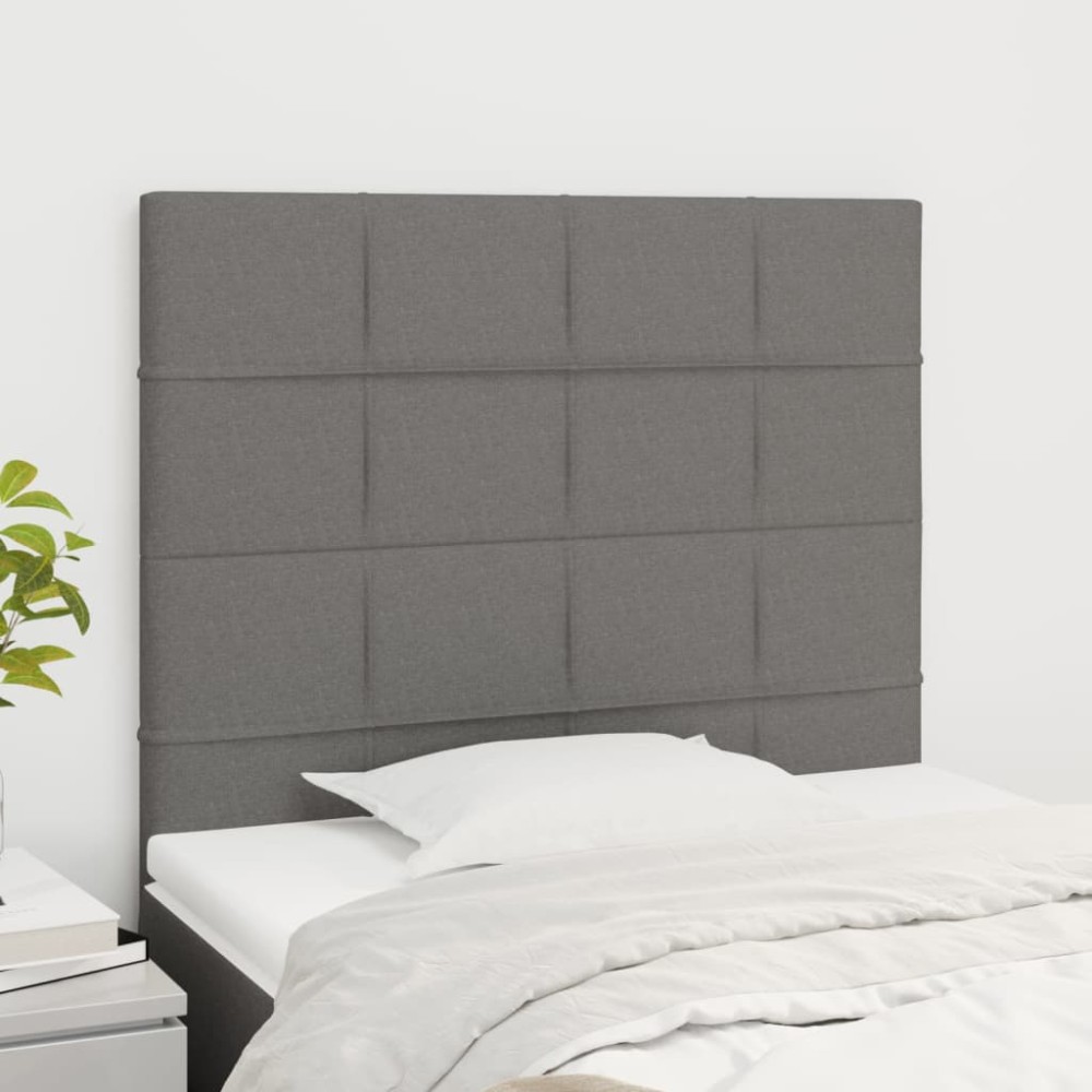vidaXL Κεφαλάρια Κρεβατιού 2 τεμ. Σκ. Γκρι 100x5x78/88cm Υφασμάτινο