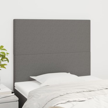 vidaXL Κεφαλάρια Κρεβατιού 2 τεμ. Σκ. Γκρι 80x5x78/88cm Υφασμάτινο