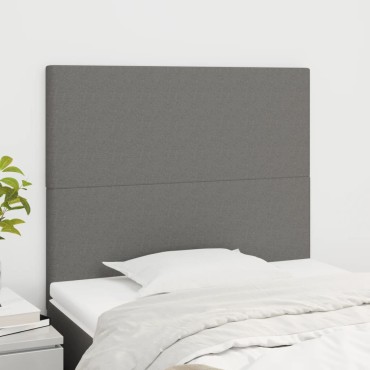 vidaXL Κεφαλάρι Κρεβατιού Σκούρο Γκρι 100x5x118/128cm Ύφασμα 1 τεμ.