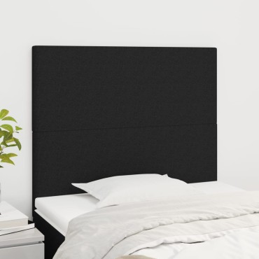 vidaXL Κεφαλάρια Κρεβατιού 2 τεμ. Μαύρο 100x5x78/88cm Υφασμάτινο