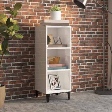 vidaXL Ντουλάπι Γυαλιστερό Λευκό 34,5x32,5x90cm Επεξεργασμένο Ξύλο 1 τεμ.
