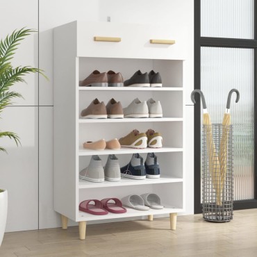 vidaXL Παπουτσοθήκη Λευκή 60x35x105cm από Επεξεργασμένο Ξύλο