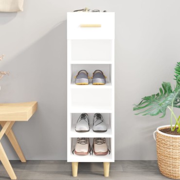 vidaXL Παπουτσοθήκη άσπρο 30x35x105cm από Επεξεργασμένο Ξύλο