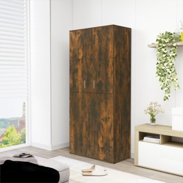 vidaXL Παπουτσοθήκη Καπνιστή Δρυς 80x39x178cm από Επεξεργασμένο Ξύλο