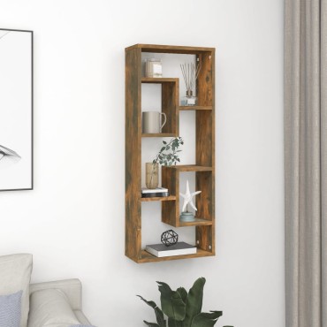 vidaXL Ραφιέρα Τοίχου Καπνιστή Δρυς 36x16x90cm Επεξεργασμένο Ξύλο 1 τεμ.
