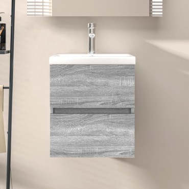 vidaXL Ντουλάπι Νιπτήρα Grey Sonoma 41x38,5x45cm Επεξεργ. Ξύλο 1 τεμ.