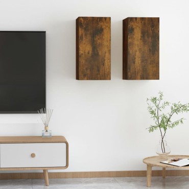 vidaXL Έπιπλα Τηλεόρασης2 τεμ. Καπν. Δρυς 30,5x30x60cm Επ. Ξύλο