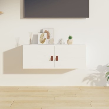 vidaXL Ντουλάπι Τοίχου Λευκό 80x30x30cm από Μασίφ Ξύλο Πεύκου 1 τεμ.