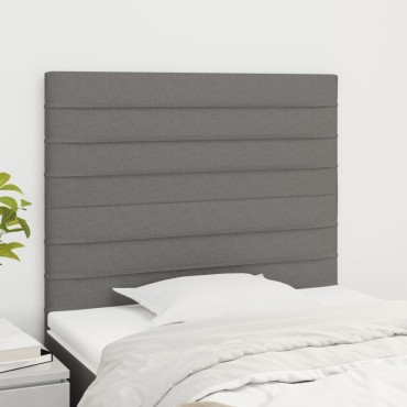 vidaXL Κεφαλάρι Κρεβατιού Σκούρο Γκρι 90x5x118/128cm Ύφασμα 1 τεμ.