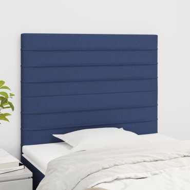vidaXL Κεφαλάρια Κρεβατιού 2 τεμ. Μπλε 100x5x78/88cm Υφασμάτινο