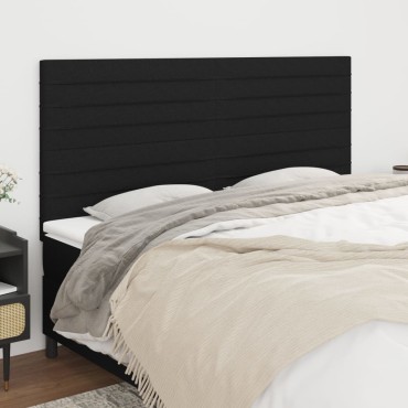 vidaXL Κεφαλάρια Κρεβατιού 4 τεμ. Μαύρα 80x5x78/88cm Υφασμάτινο