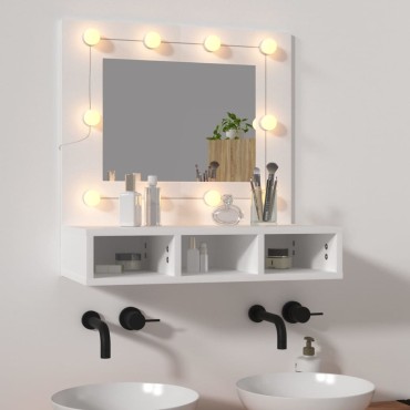 vidaXL Έπιπλο Καθρέπτη με LED Λευκό 60x31,5x62cm 1 τεμ.