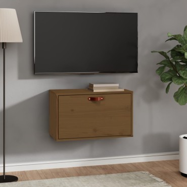 vidaXL Ντουλάπι Τοίχου Καφέ Μελί 60x30x35cm από Μασίφ Ξύλο Πεύκου 1 τεμ.