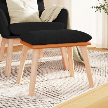 vidaXL Υποπόδιο Μαύρο 45x29,5x35cm Ύφασμα & Συνθετικό Δέρμα 1 τεμ.