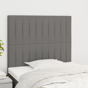 vidaXL Κεφαλάρια Κρεβατιού 2 τεμ. Σκ. Γκρι 100x5x78/88cm Υφασμάτινο