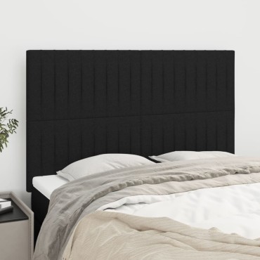 vidaXL Κεφαλάρια Κρεβατιού 4 τεμ. Μαύρα 72x5x78/88cm Υφασμάτινα