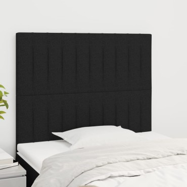 vidaXL Κεφαλάρια Κρεβατιού 2 τεμ. Μαύρο 90x5x78/88cm Υφασμάτινο
