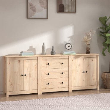 vidaXL Συρταριέρα 210x35x80cm από Μασίφ Ξύλο Πεύκου 1 τεμ.