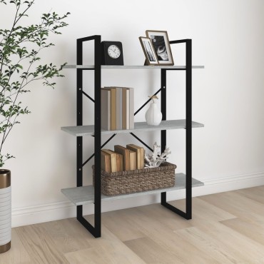 vidaXL Βιβλιοθήκη Γκρι Sonoma 80x30x105cm από Επεξεργασμένο Ξύλο 1 τεμ.