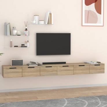 vidaXL Ντουλάπια Τοίχου 2 τεμ. Sonoma Δρυς 102x30x20cm Επεξ. Ξύλο