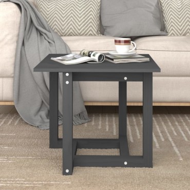 vidaXL Τραπεζάκι Σαλονιού Γκρι 50x50x45cm από Μασίφ Ξύλο Πεύκου 1 τεμ.