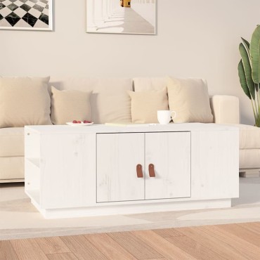 vidaXL Τραπεζάκι Σαλονιού Λευκό 100x50x41cm από Μασίφ Ξύλο Πεύκου 1 τεμ.