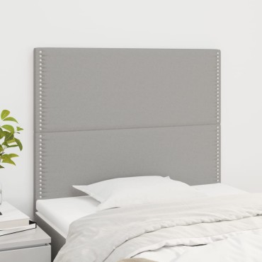 vidaXL Κεφαλάρια Κρεβατιού 2 τεμ.Αν. Γκρι 100x5x78/88cm Υφασμάτινο