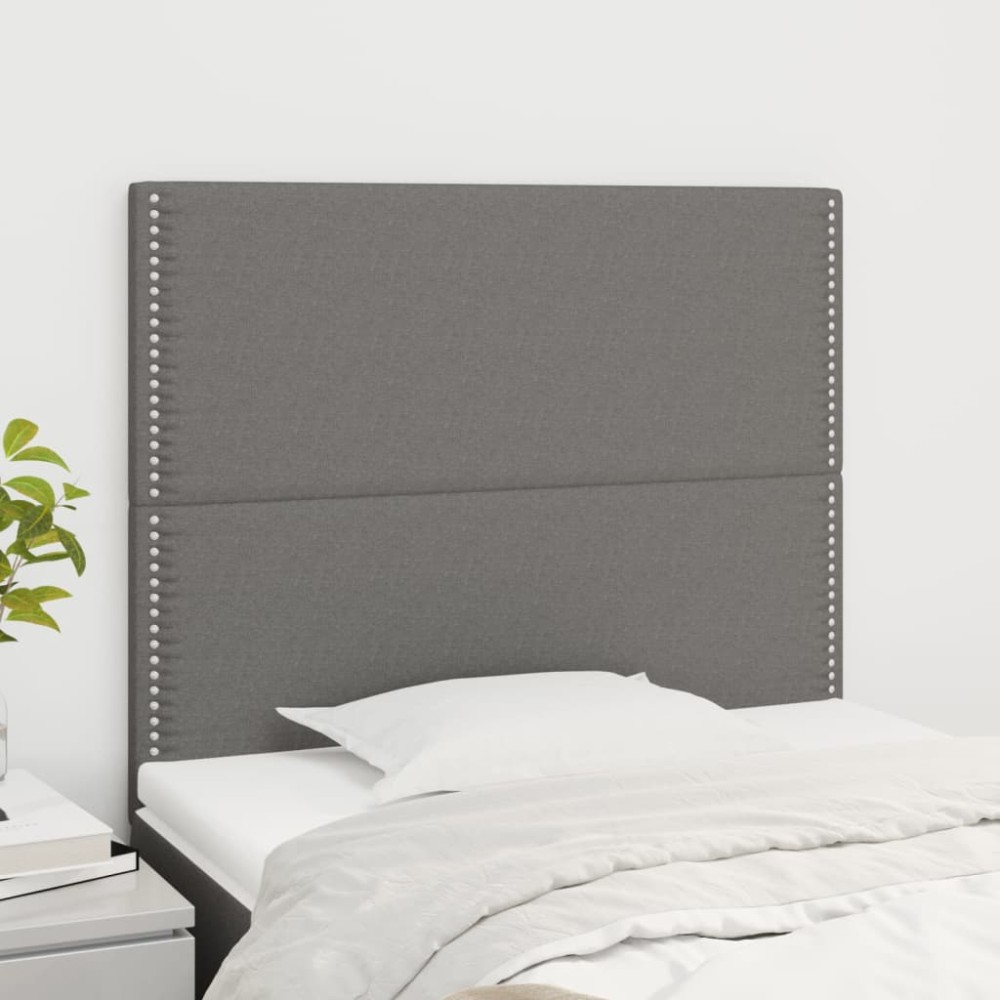 vidaXL Κεφαλάρια Κρεβατιού 2 τεμ. Σκ. Γκρι 100x5x78/88cm Υφασμάτινο