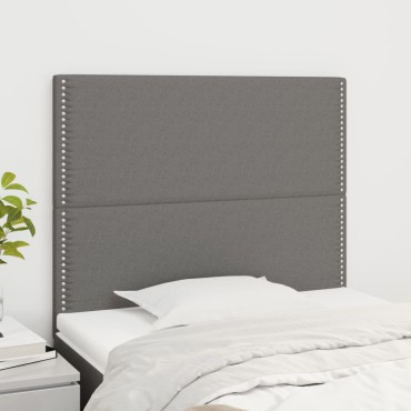 vidaXL Κεφαλάρια Κρεβατιού 2 τεμ. Σκ. Γκρι 100x5x78/88cm Υφασμάτινο