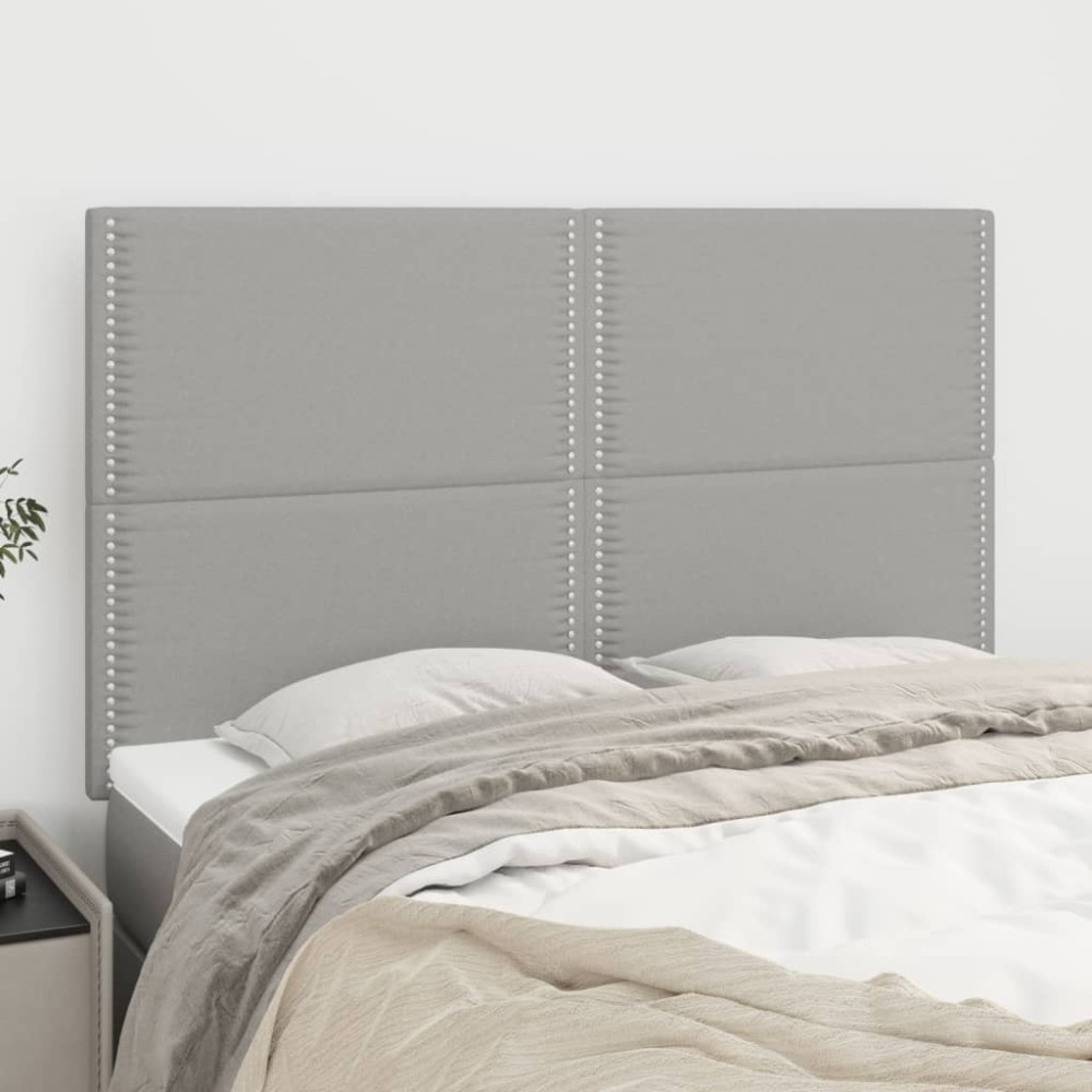 vidaXL Κεφαλάρια Κρεβατιού 4 τεμ. Αν. Γκρι 72x5x78/88cm Υφασμάτινα